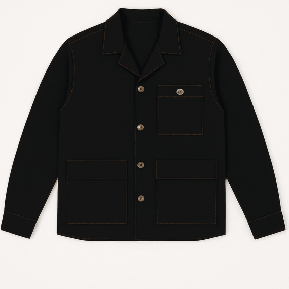 Casual Black Overshirt
